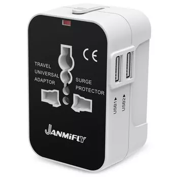 Janmifly Overseas Conversion Plug Outlet 2 USB Port Conversion Plug Multi Conversion Plug для путешествий за границу и учебы за рубежом HHT202