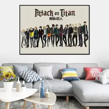 Janpnese аниме «Атака Титанов», холст, картина, плакат и принты, настенное искусство, декор для спальни, декор для детской комнаты, холст, художественные фотографии 20cm40cm NoFrame
