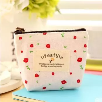 Japan and Korea Small Fresh Floral Change Bag Pastoral Style Mini Cartoon Canvas Bag