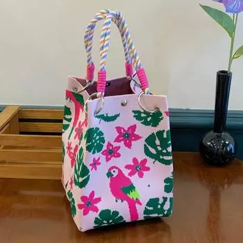 Japan and South Korea New Arrival Ins Style Large Capacity Knitting Handbags Everyday Joker Portable Leisure Hand Bag Shoulder Bag Magpie