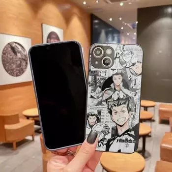 Japan Anime Oya Haikyuu Phone Case For IPhone 14 13 12 11 Pro Max X XR XS 8 7 Plus Liquid Glass Color Phone Cover iPhone 14