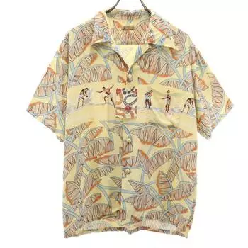 Japan Blue Ae Unused Made in Japan Overall handle Short sleeve Aloha shirt Men s Used