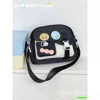 Japan fashion Dopamine Mini Messenger Bag Cute Sweet Girl All-Match Mobile Phone Bag Children s out Shoulder Bag Black