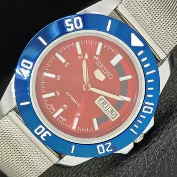 JAPAN SEIKO 5 MENS AUTOMATIC 6309A ВОССТАНОВЛЕННЫЕ КРАСНЫЕ НАРУЧНЫЕ ЧАСЫ a426530-2 RL-a426530