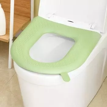 Japan Super Soft EVA Waterproof Toilet Cover, Lid Cover, Cushion, Bathroom Decor Accessories, Reusable, Mat, New светло-серый