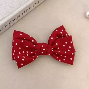 Japanese and Korean Dot Bow Hair Clip Handmade Fabric Hair Accessories Women s Hair Clips