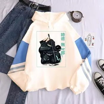 Japanese Anime Demon Slayer Tokitou Muichirou Hoodies Winter Fashion Men Women Streetwear Kimetsu no Yaiba Harajuku Sweatshirts XS белый