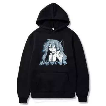 Japanese Anime Women Hoodie Cotton Loose Streetwear Casual Tees Long Sleeved Hip-hop Tops Women Clothing S