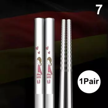 Japanese Anti-Slip Chopstick 316 Stainless Metal Food Sticks Fast Food Noodles Sushi Chopsticks Dishwasher Safe Tableware Bar