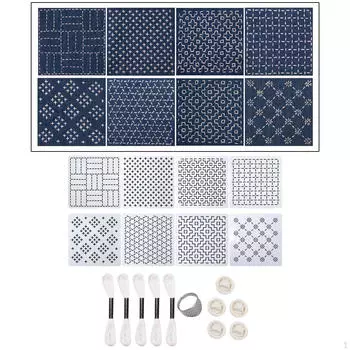 Japanese Cross Stitching Kit Sewing Pin Handcraft Materials Tools Set for Shirts Garments