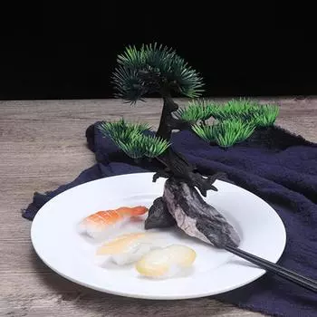 Japanese Cuisine Sushi Sashimi Plate Artificial Pine Creative Restaurant Sushi Platter Desktop Flower Tableware Decor Ornaments