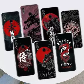 Чехол для телефона с японским темным драконом и татуировкой для Huawei Y5 Y6 Y7 Y9S P Smart Z 2021 2019 Honor 10 Lite 9 20 9X 8S 8X 8A Pro 20i Huawei Y5 2019