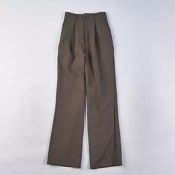 Japanese Fashion Pure Color Straight-leg Casual Suit Pants Women 5.21h78814 Spring and Summer High Waist Slimming Commuting All-Matching Trousers 8 deep coffee M