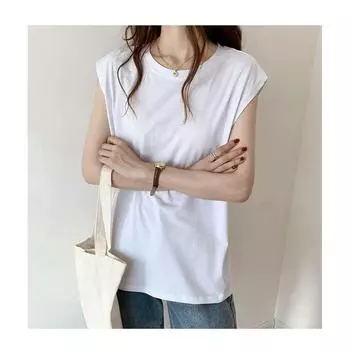 Japanese Gold Collar Expensive Brand Spick and Span Long-Staple Cotton Loose Profile Waistcoat Tank Top Sleeveless T-shirt White