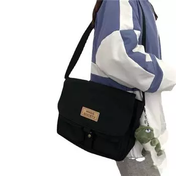Японская рабочая одежда Harajuku Wind, сумка-мессенджер для корейских студентов, холщовая сумка для колледжа литературы и искусства, сумка почтальона Wind as the picture