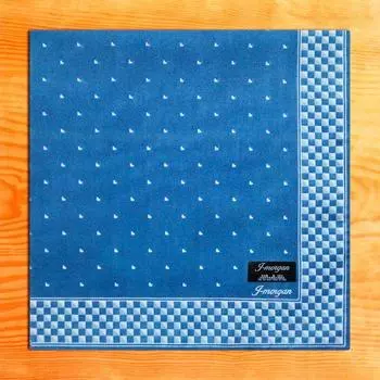 Japanese-Made Cotton Sweat-Absorbent Suit Pocket Handkerchief Sky Blue