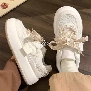 Japanese mesh little white shoes children s summer breathable and versatile big head shoes niche height-increasing women s shoes thick-soled litt 35 розовый