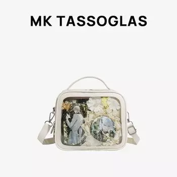 Japanese Mk Tassoglas Square Snack Volume Cartoon Backpack Teenage Leisure Daily Women Hand-Carrying Crossbody Bag Mobile Phone Bag Ivory free delivery board (In Stock 48 hours)