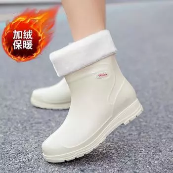 Japanese new medium tube rain shoes women s fashion water shoes wear medium tube water shoes adult high tube rain boots 36