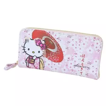 Japanese Pattern Series Wallet Land Zipper 4580122513092 Sakura Japanese Umbrella [Yasuda Tsusho]