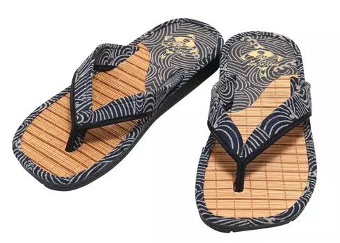 Japanese Pattern Setta Bamboo Sandals Made in Japan [Hasegawa] Men s (Aranami/M)
