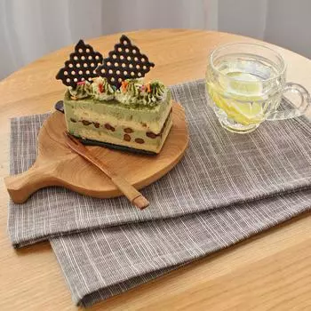 Japanese Plain Cotton Linen Placemat Stripes Tablecloth Tablemat Western-Style Placemat Background Shooting Photo Props Heat Proof Mat Fabric Plain light blue 70 * 70cm