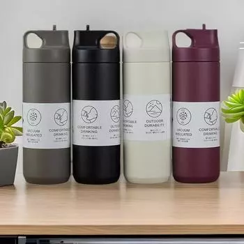 Japanese Portable Stainless Steel Cup Student Female Portable Thermos Cup Straw Cup Office Household Water Cup 550ml