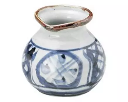 Japanese pottery open old dyed floor plan round pattern 1 cup soba sake bottle x Japanese commercial use [8 7.8cm / 210cc] Restaurants, inns,