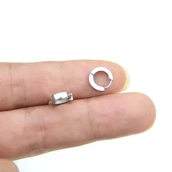 Japanese South Korea Titanium Steel Normcore Rose Gold Earrings Stylish Women s Men s Ear Clip Easiest for Match Stud Earrings Anti-Allergy Glossy Small size steel color one