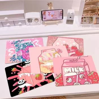 Японский клубничный молочный противоскользящий коврик для игрового компьютера, ноутбука, коврик для мыши, коврик для мыши, коврик для ноутбука, коврик для ПК No Lock Edge18x22cm