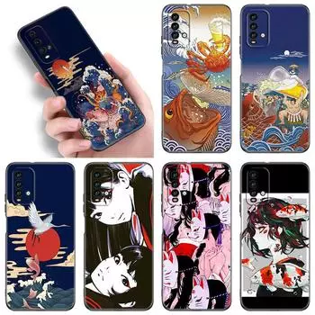 Japanese Style Anime Phone Case For Xiaomi Redmi Note 5 6 9T K20 K40 K50 Pro 7A 8A 9A 9C 9i 10A 10C A1 S2 Soft TPU Black Cover Redmi Note 5(Pro)