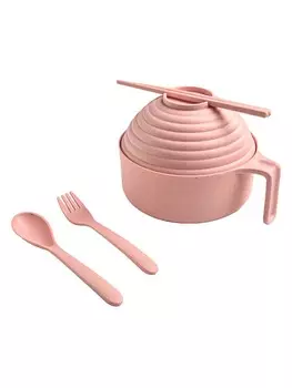 Japanese Style Bowl Instant Noodles Bowl Home Office High-Quality Materials Lightweight And Compact Complete Set синий