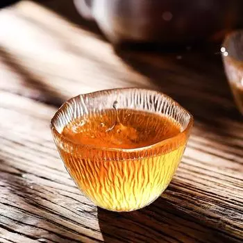 Japanese-Style Cherry Glass Rain Cup, Thickened Hammered Master Cups, Kung Fu Small, Dedicated Single China Mug 145ml