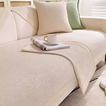 Japanese-Style Cotton and Linen Sofa Cushion Four Seasons Universal Seat Cushions Non-Slip Simple Sofa Cover Cover Cloth Cushion 70*70cm