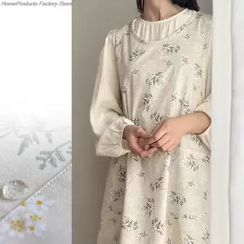 Japanese Style Cotton Apron Waterproof Kitchen Apron Restaurant Chef Aprons Nail Salon Florist Overalls Cook Sleeveless Pinafor