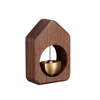 Japanese-style Home Solid Wood Wind Chimes Entry Door Refrigerator Sticker Doorbell Black Walnut Suction Door Bell