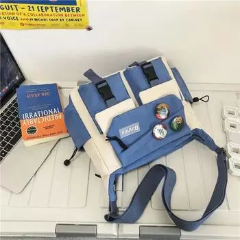 Japanese Style Men Crossbody Bag Large Capacity Casual Messenger Bag Nylon Postman Bag Streetwear