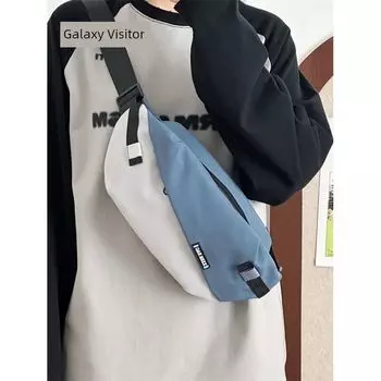 Japanese Style Neutral Trendy Athleisure Couple Crossbody Bag Blue