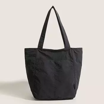 Japanese Style Nylon Canvas Work Commuter Shoulder Bag Black