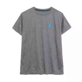 Japanese Style Simple Style ~ Summer Pullover Cartoon Embroider Short-Sleeved T-shirt Female Loose Sweat-Absorbing Quick-Drying Breathable Matching Gray 150
