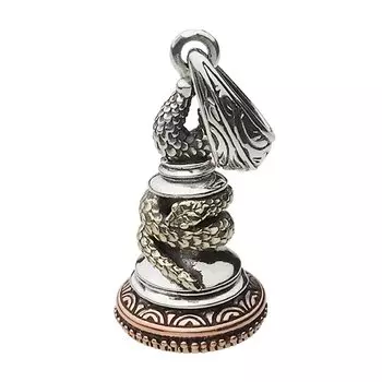 Japanese Style Snake Chess Pendant fp0571 [Figmart] [Silver Accessory]