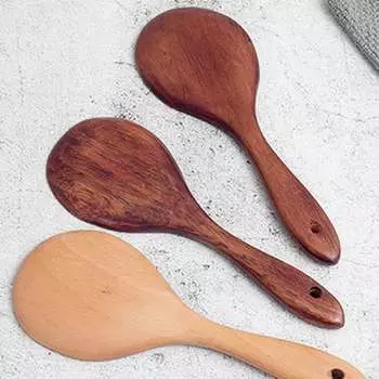 Japanese-style Wood Rice Spoon Rice Paddle Wooden Scoop Kitchen Spoon Ladle Tablespoon Big Serving Spoon Kitchen Tablewares