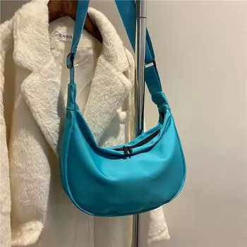 Japanese Style Young Adult Ins Shoulder Messenger Bag Blue (No pendant)