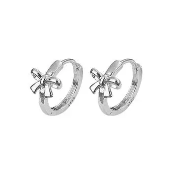 Japanese Super Bow Ear Buckle Simple And Small Earrings Student Commuting Versatile Sweet Girly Earrings copper