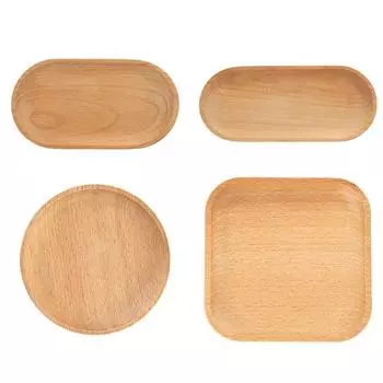 Japanese Tableware Wooden Plate Beech Oval Tray Mini Solid Wood Small Dinner Plate Children s Dinner Plate Wooden Plate