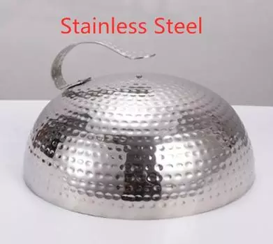 Japanese teppanyaki Beef steak copper lid cover hammer spot lid brass cap stainless steel round lid Kitchen cooking bakery tools