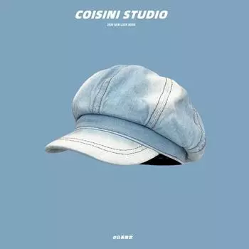 Японская стирка и старые постепенные изменения шляпа газетчика женская литературная ретро ковбойская восьмиугольная шляпа универсальная шляпа художника берет average size