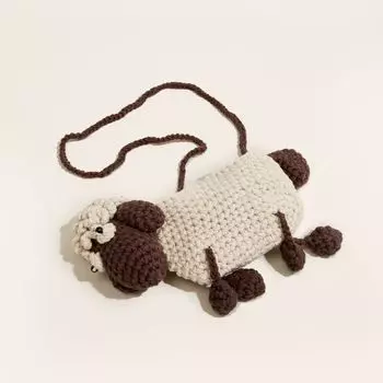 Japanese Women s Doll Special-Interest Design DIY Handmade Cute Bag 2023 New Arrival Knitting Doll Knitted Messenger Bag Little sheep