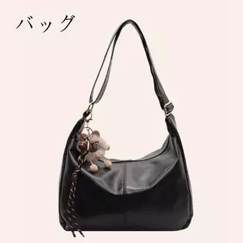Japanese Women s Vintage Retro Style Fancy Tote Bag Women s Autumn Messenger Bag Commuter Women s Bag Work Small Carrying Bag Black-plus pendant