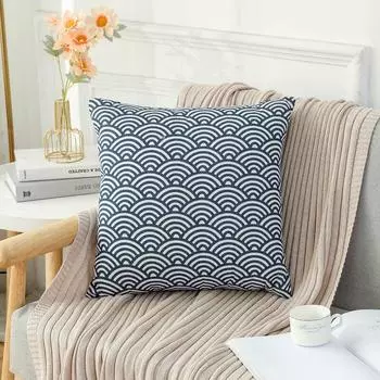 Japanese Zephyr Pillow Case Sofa Throw Pillow Cover Flax Wind Imitate Linen Fabric 450mm * 450mm